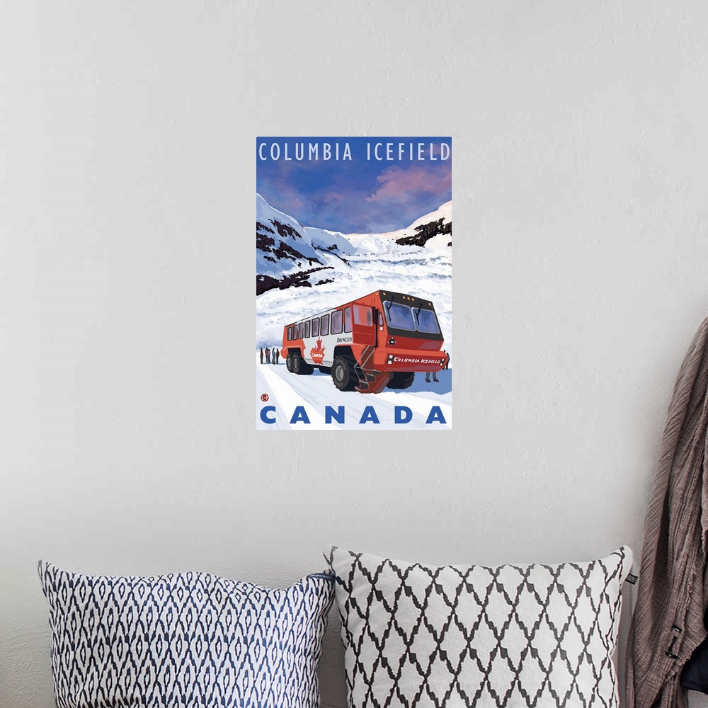 A bohemian room featuring Columbia Icefield, Canada: Retro Travel Poster