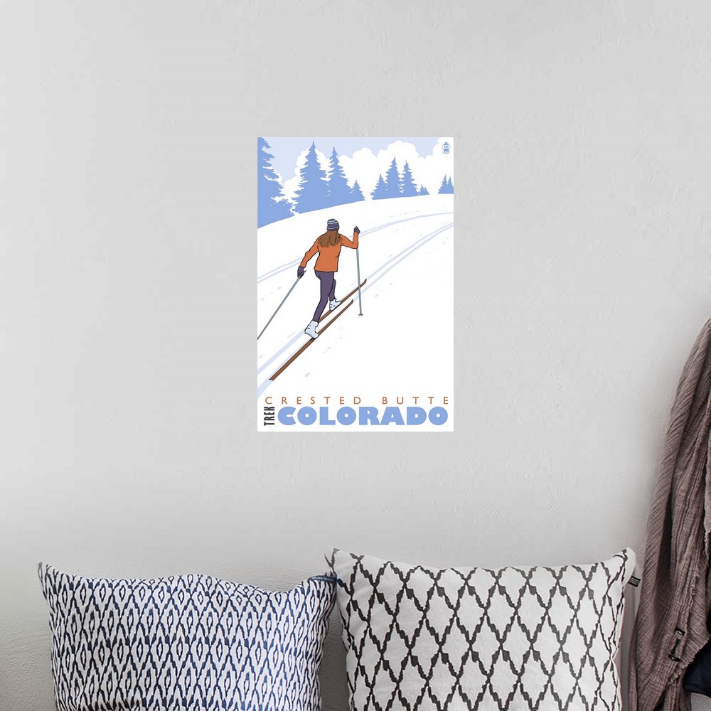 A bohemian room featuring Crested Butte, Colorado, Cross Country Skier