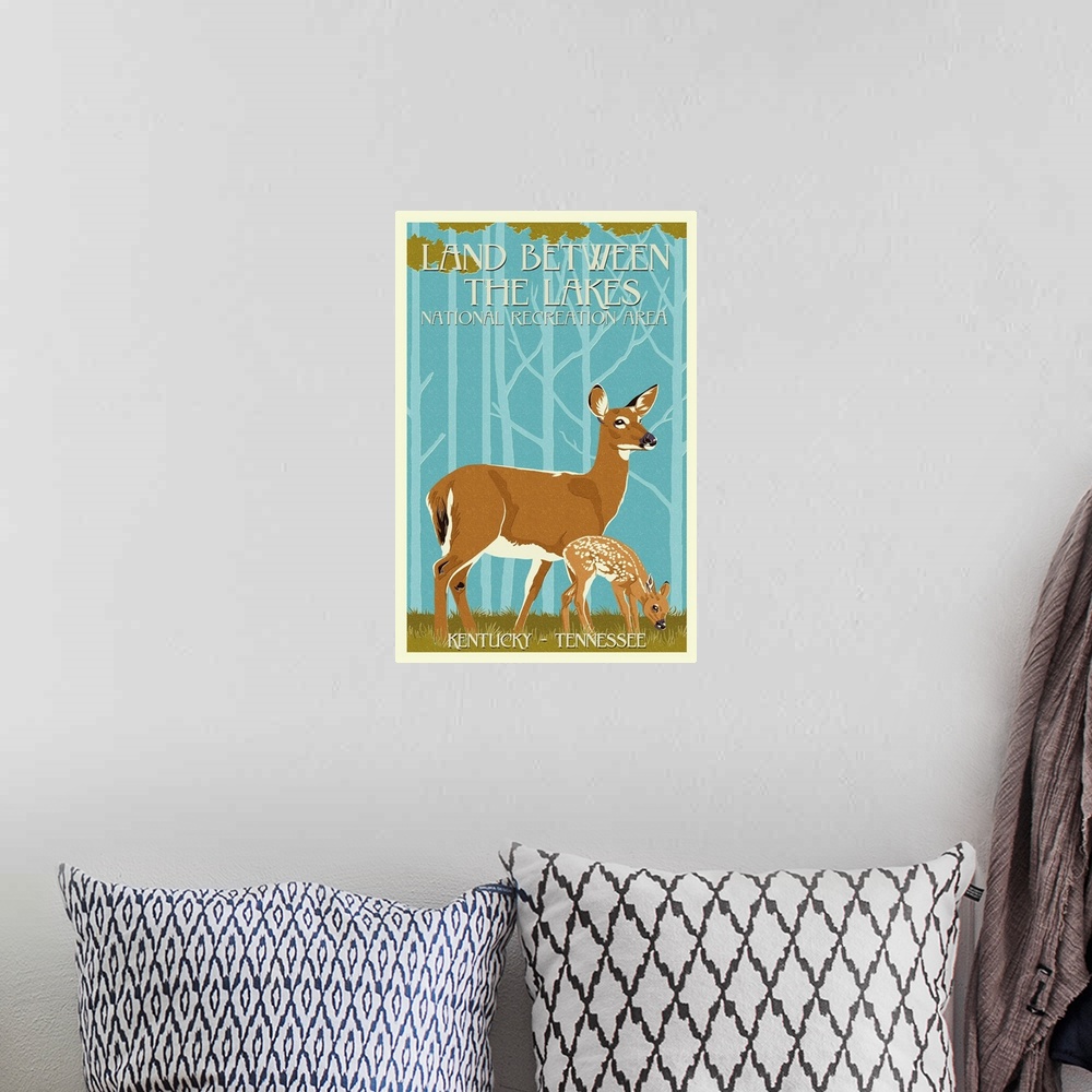A bohemian room featuring Deer and Fawn, Land Between The Lakes, Kentucky-Tennessee