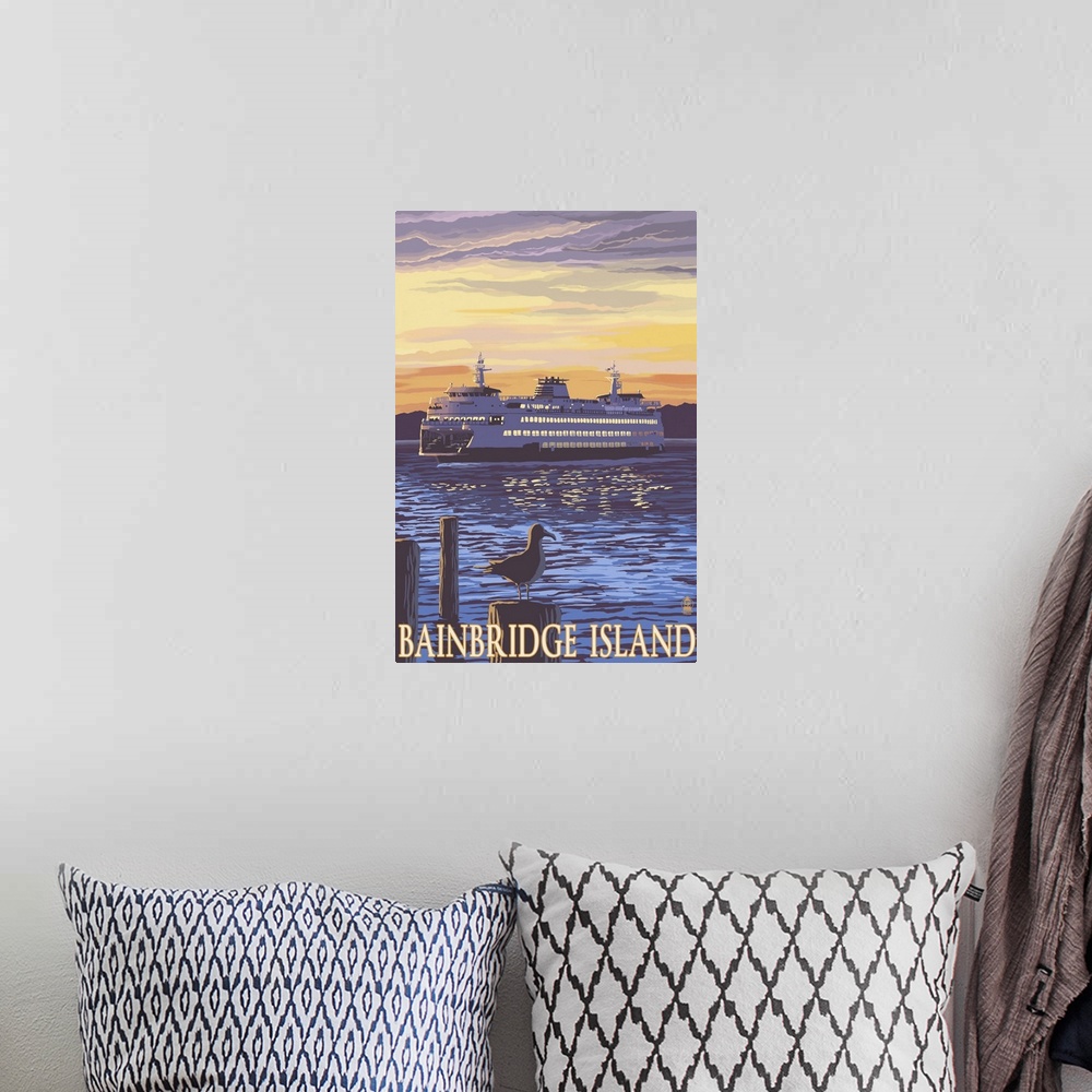 A bohemian room featuring Ferry and Sunset, Bainbridge Island, Washington
