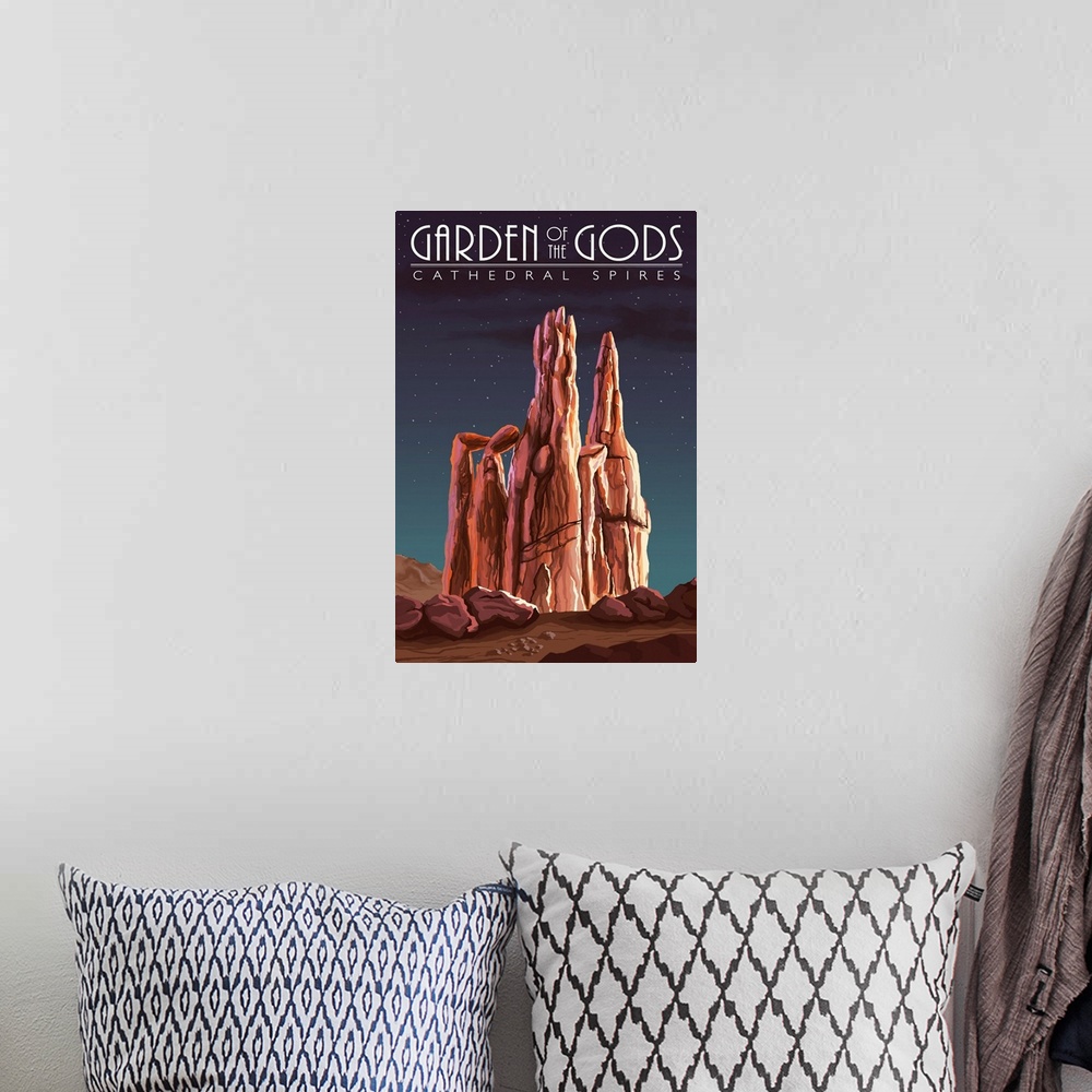 A bohemian room featuring Garden of the Gods, Colorado - Cathedral Spires at Night