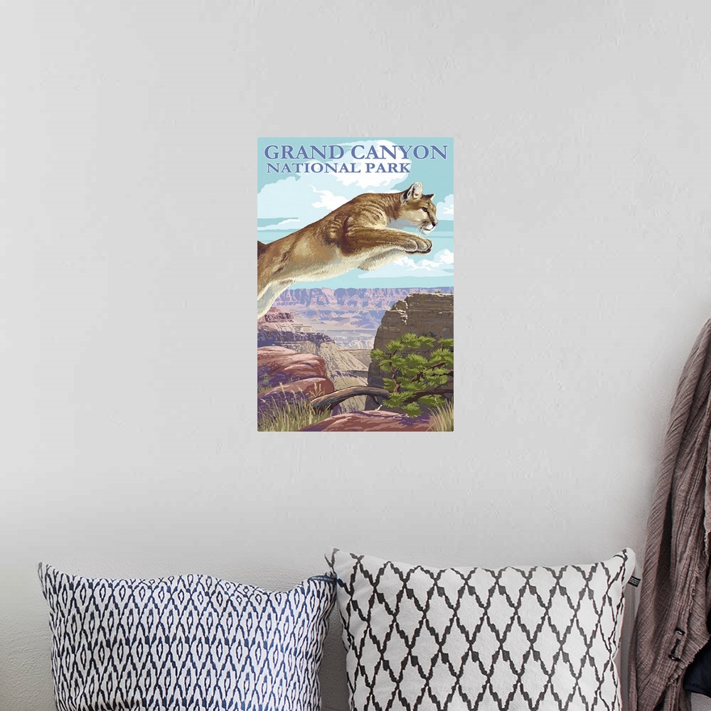 A bohemian room featuring Grand Canyon National Park, Cougar Jumping