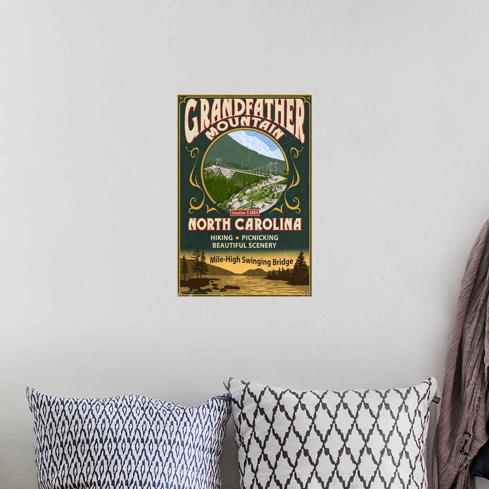 A bohemian room featuring Grandfather Mountain, North Carolina