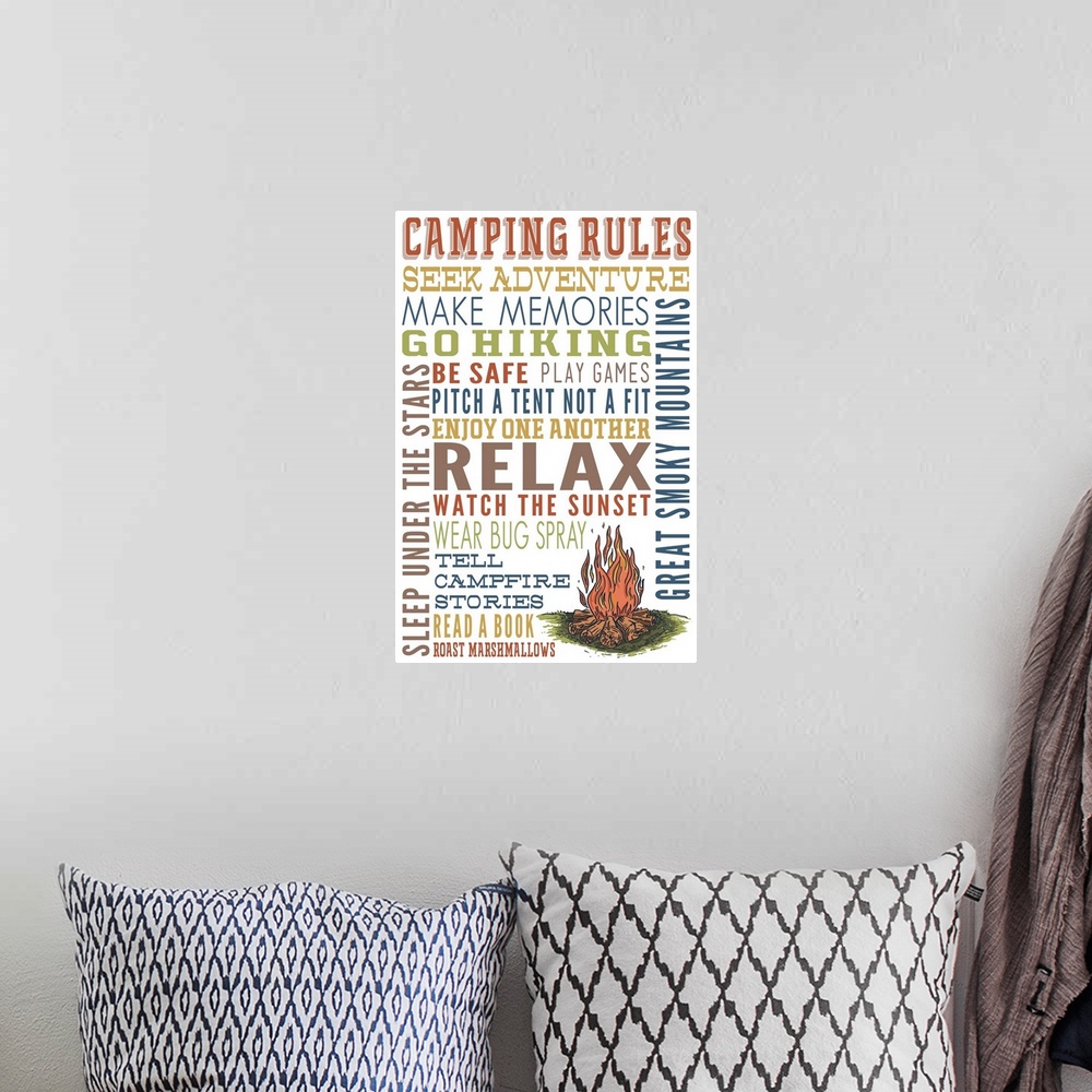 A bohemian room featuring Great Smoky Mountains - Camping Rules