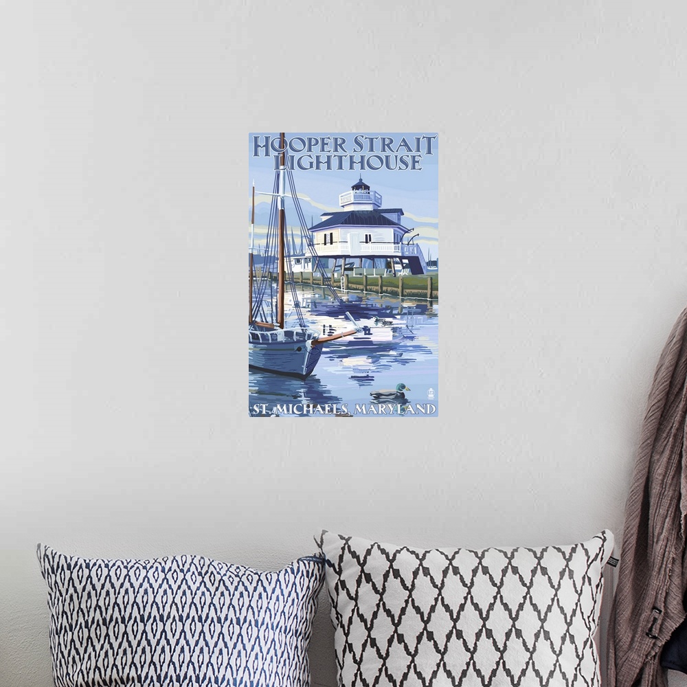 A bohemian room featuring Hooper Strait Lighthouse, St. Michaels, Maryland