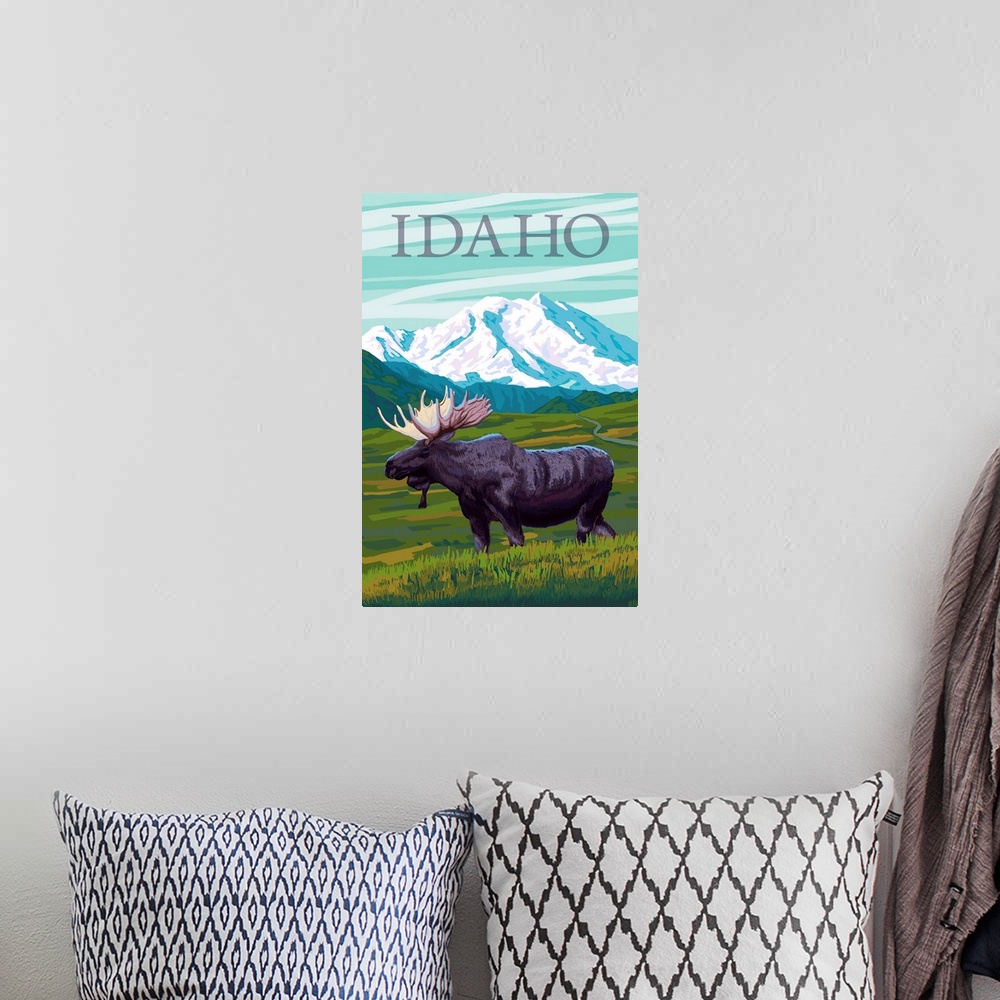 A bohemian room featuring Idaho, Moose and Mountain