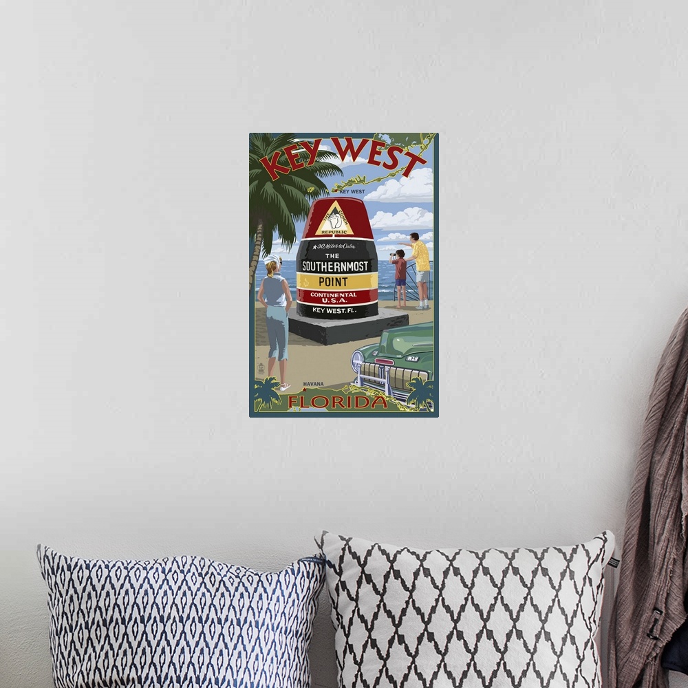 A bohemian room featuring Key West, Florida, Southernmost Point