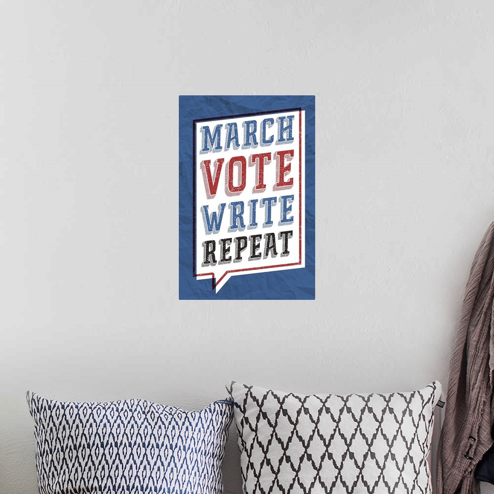A bohemian room featuring March, Vote, Write, Repeat - Civil Rights
