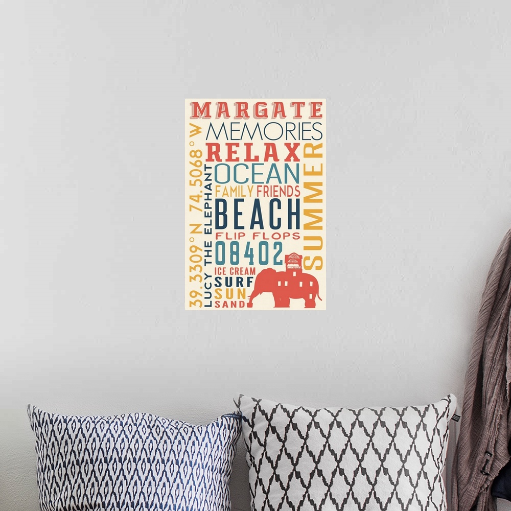 A bohemian room featuring Margate, New Jersey, Typography