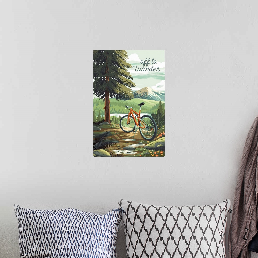 A bohemian room featuring Off To Wander - Cycling With Mountains