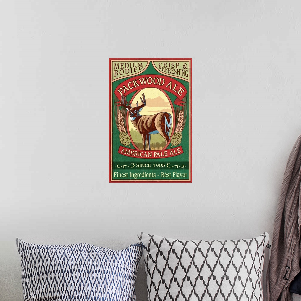 A bohemian room featuring Packwood, Washington, Ale Vintage Sign