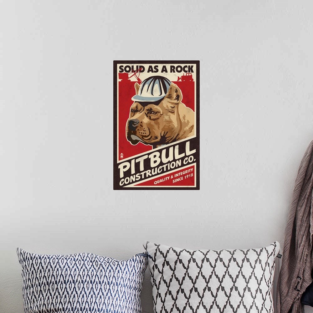 A bohemian room featuring Pitbull Construction Company, Retro Ad