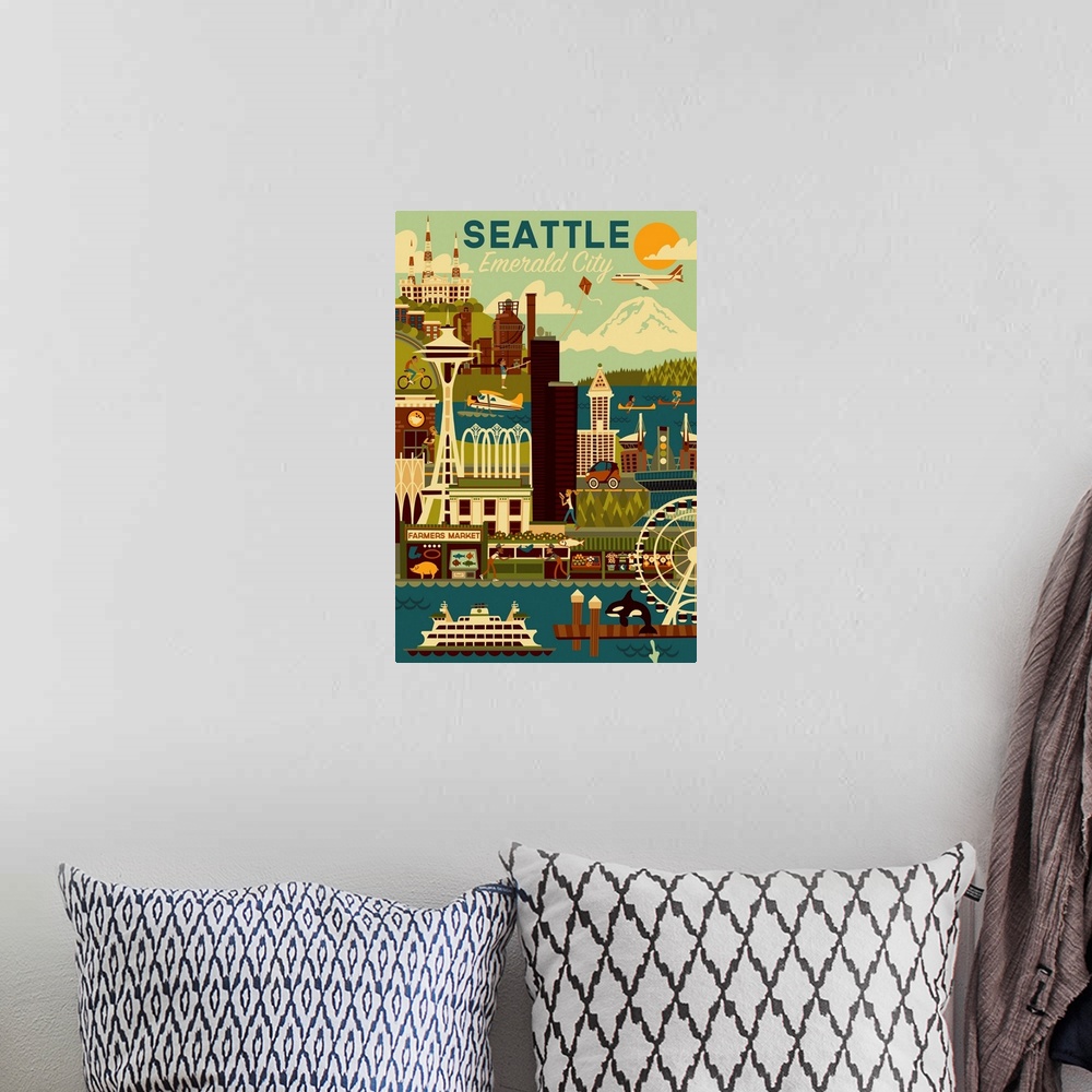 A bohemian room featuring Seattle, Washington - Geometric