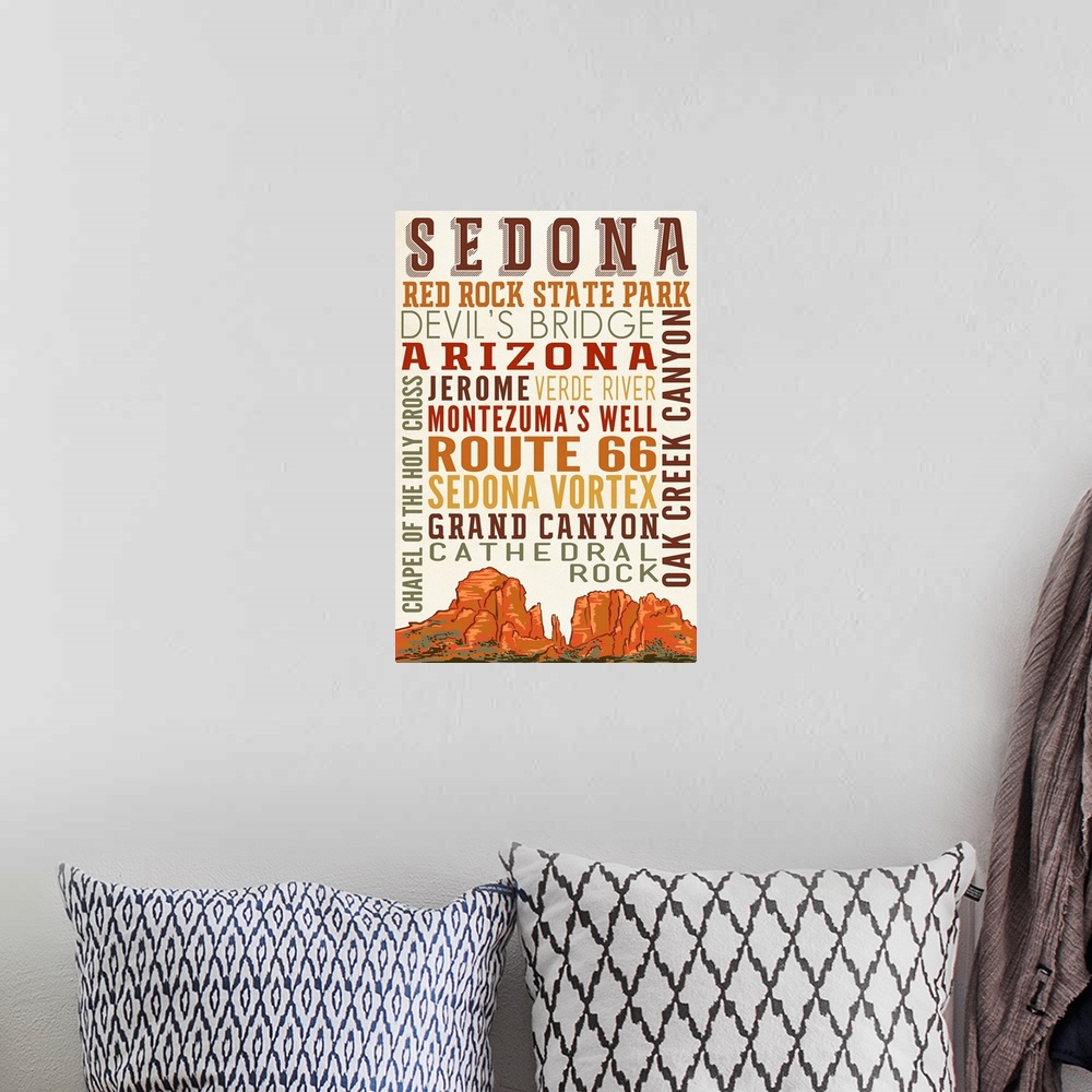 A bohemian room featuring Sedona, Arizona, Typography