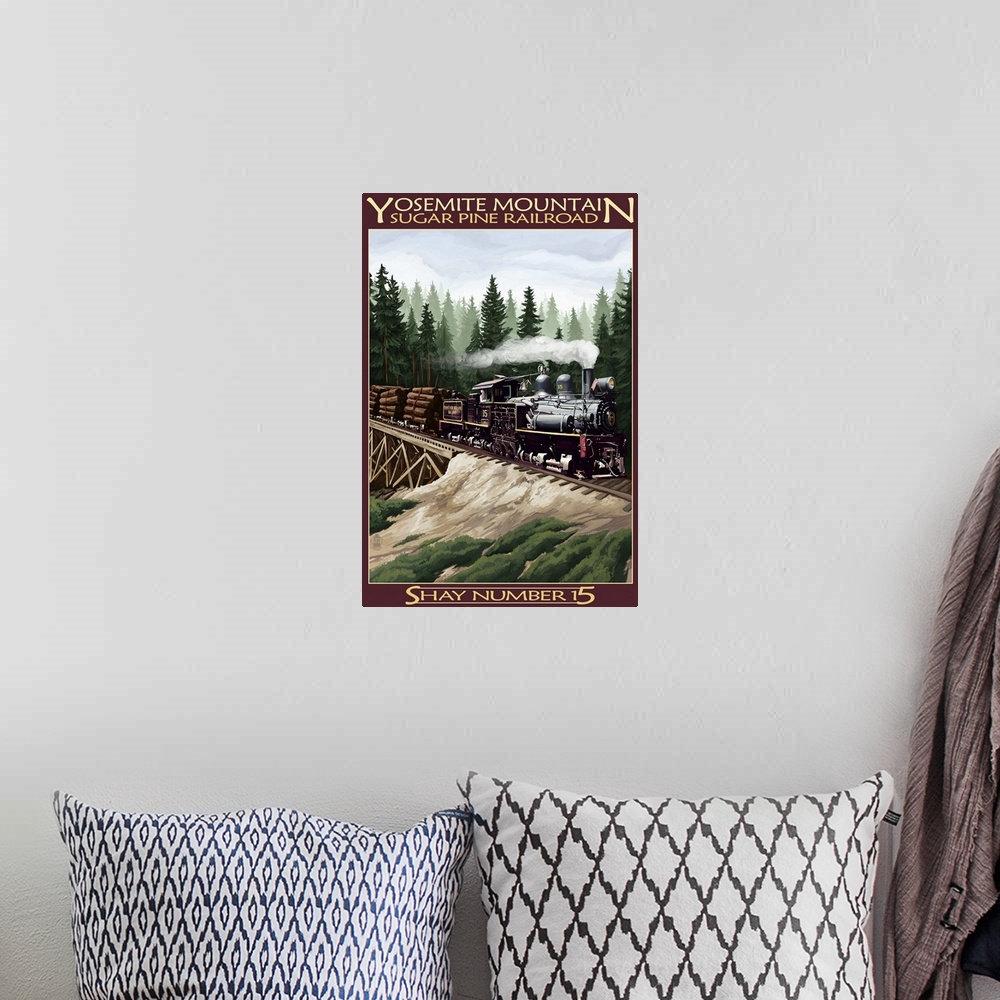 A bohemian room featuring Sugar Pine Railroad, Yosemite Mountain