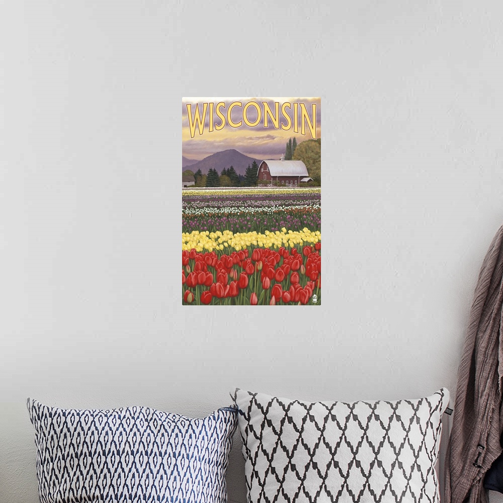 A bohemian room featuring Tulip Fields, Wisconsin