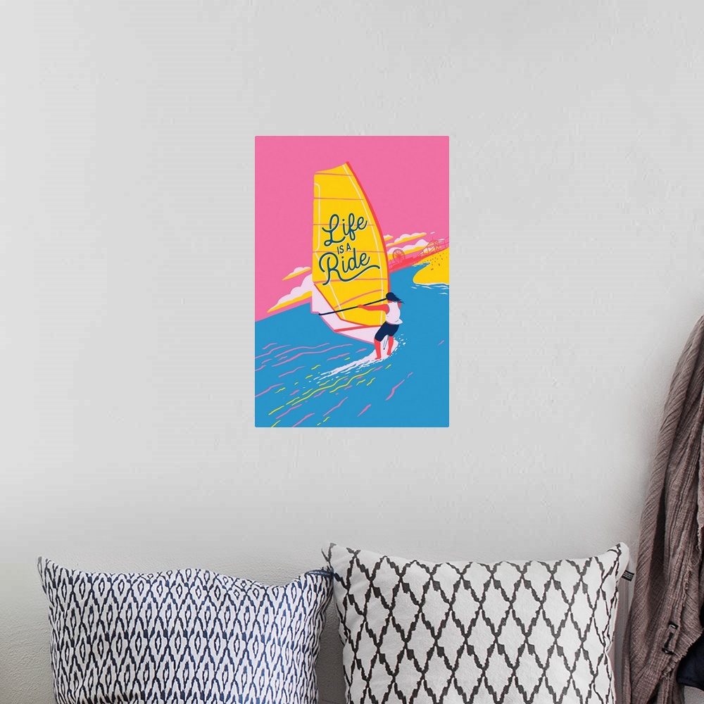A bohemian room featuring Windsurfing, Life Is A Ride