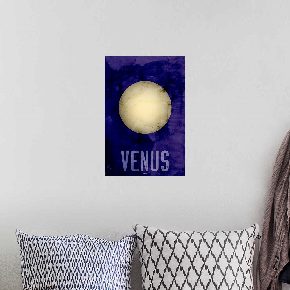 A bohemian room featuring The Planet Venus, number 2 in a set of 9 prints featuring the planets of our Solar System. Venus ...