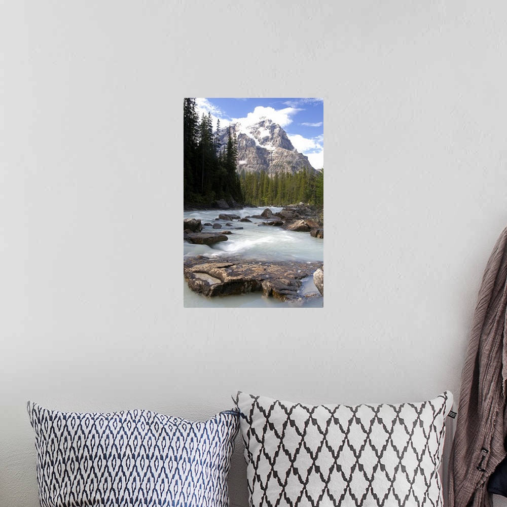 A bohemian room featuring Mount Stephen and Yoho River, Yoho National Park, British Columbia, Canada