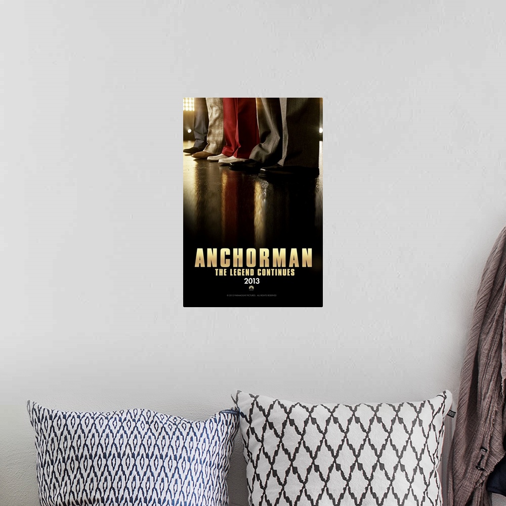 A bohemian room featuring Anchorman: The Legend Continues - Movie Poster