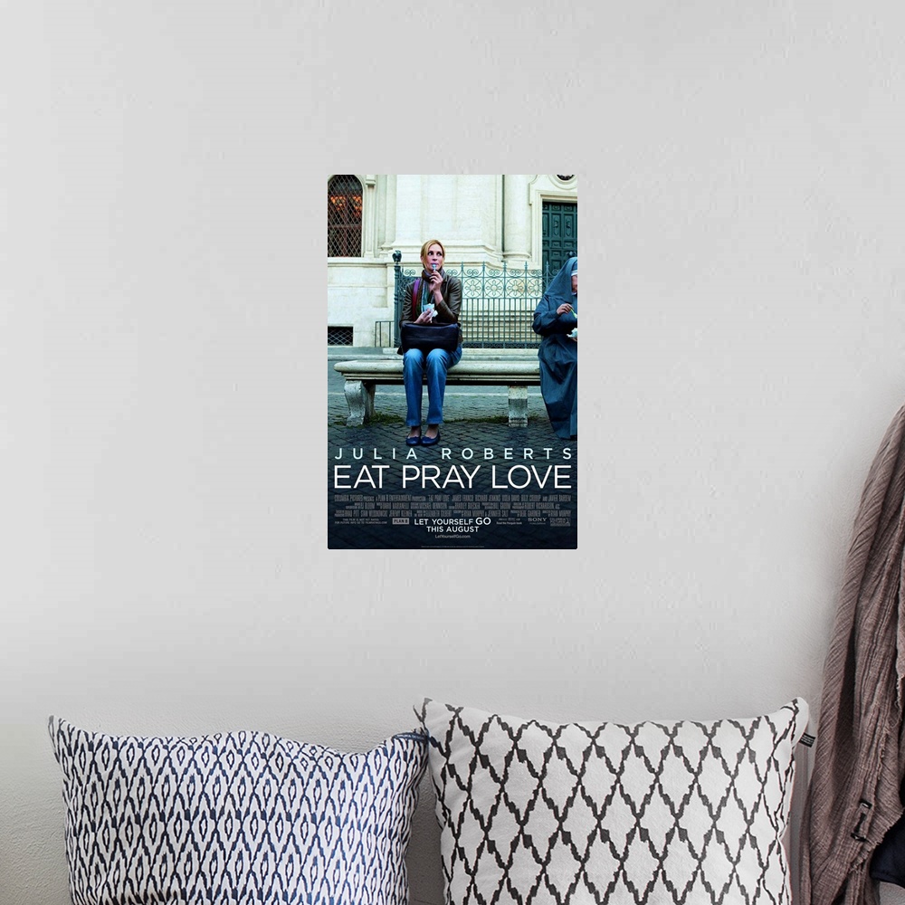 A bohemian room featuring Eat, Pray, Love - Movie Poster