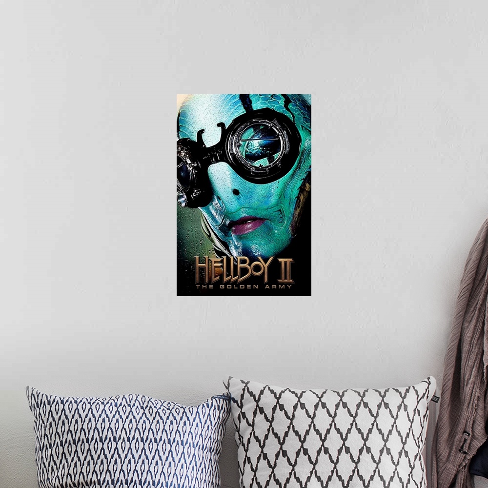 A bohemian room featuring Hellboy 2: The Golden Army - Movie Poster