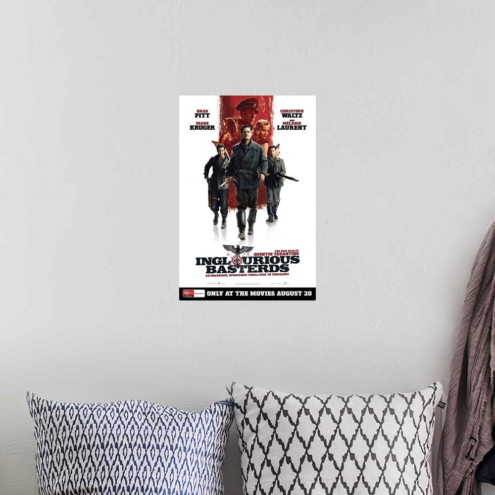 A bohemian room featuring Inglourious Basterds - Movie Poster - Australian