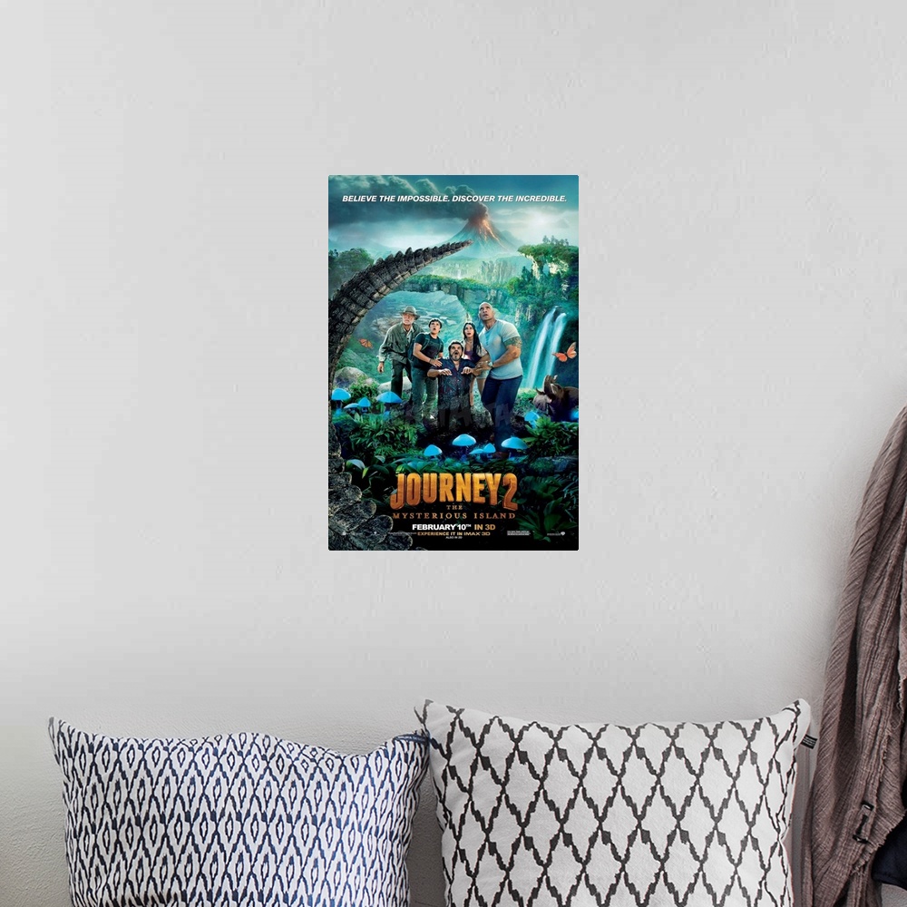 A bohemian room featuring Journey 2: The Mysterious Island - Movie Poster