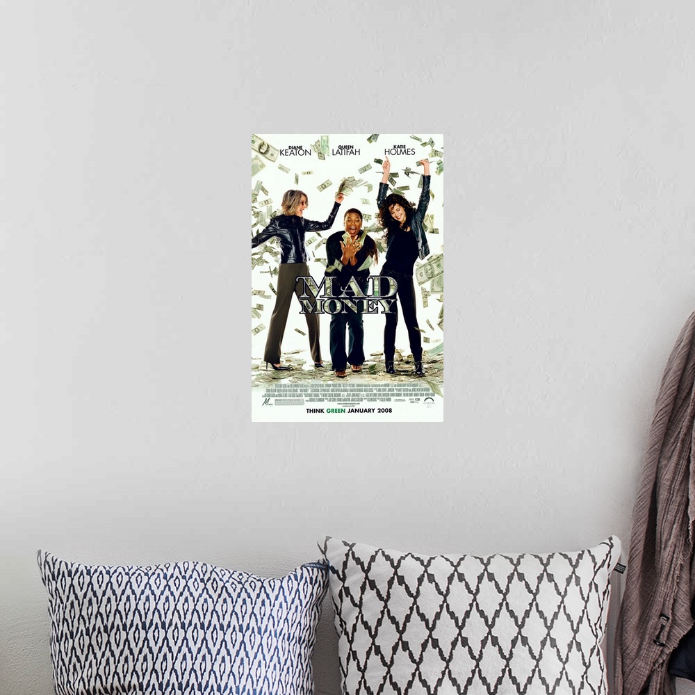 A bohemian room featuring Mad Money - Movie Poster