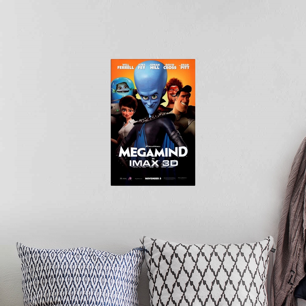 A bohemian room featuring Megamind - Movie Poster