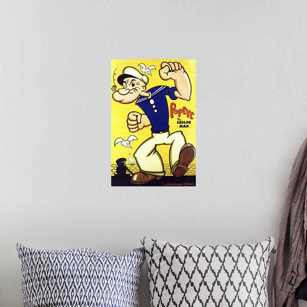 A bohemian room featuring Popeye the Sailor Man (1934)