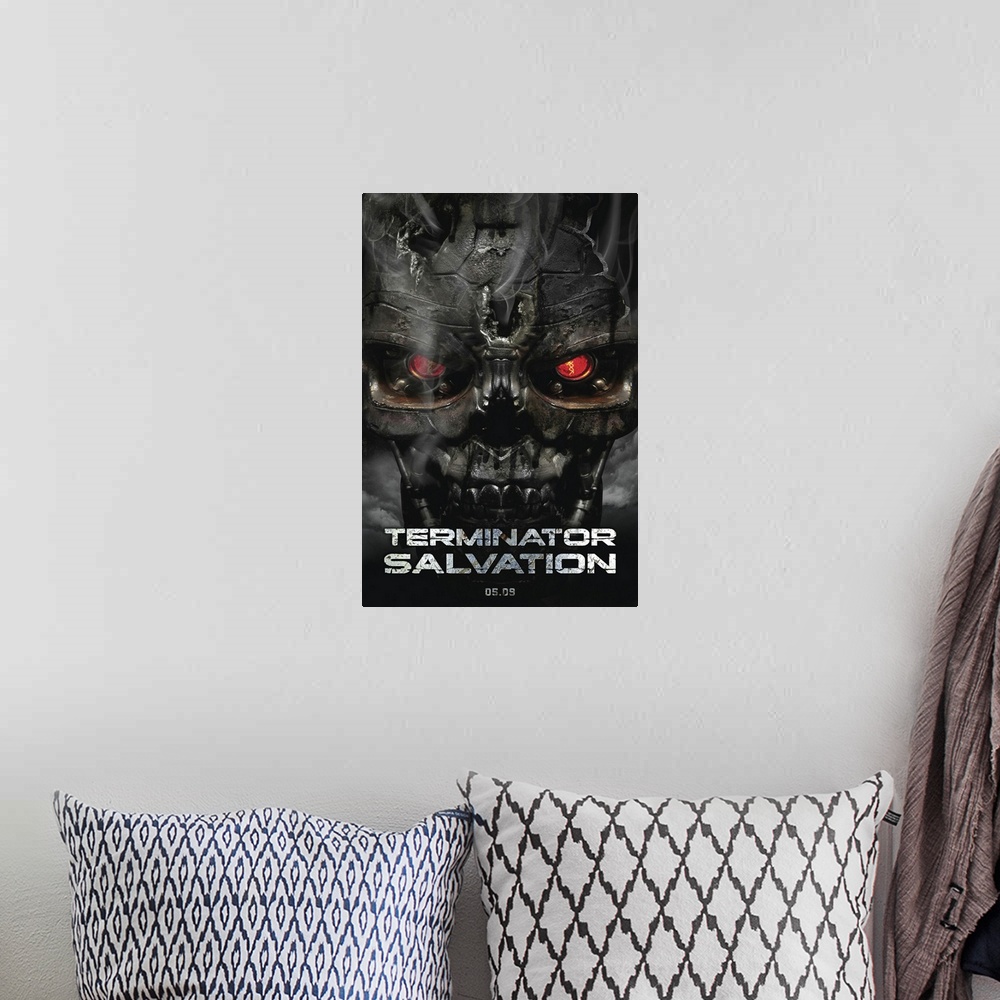 A bohemian room featuring Terminator: Salvation - Movie Poster