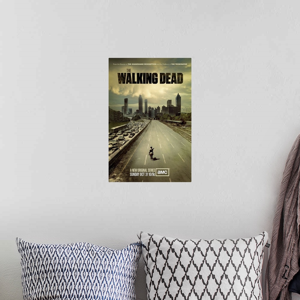 A bohemian room featuring Police officer Rick Grimes leads a group of survivors in a world overrun by zombies.