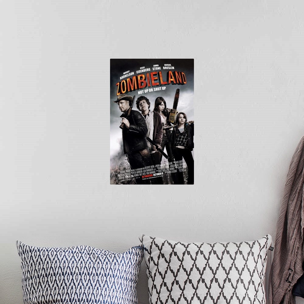 A bohemian room featuring Zombieland - Movie Poster