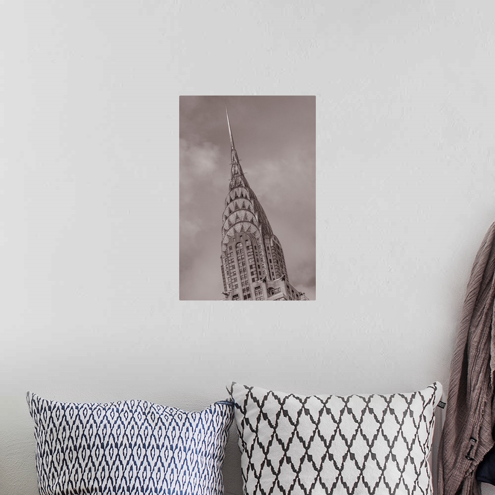 A bohemian room featuring Chrysler Building Smokey Cashmere