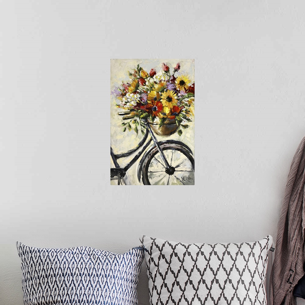 A bohemian room featuring Flower Bicycle