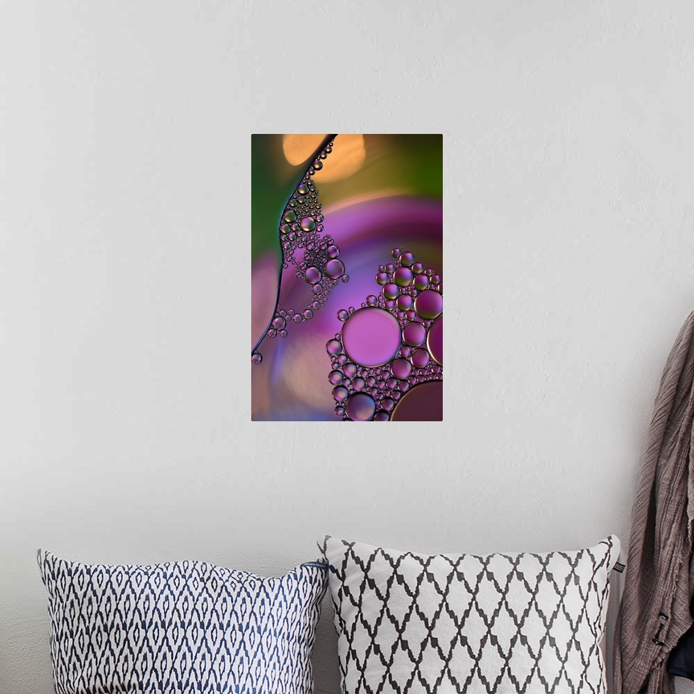 A bohemian room featuring Oil Droplets Rainbow