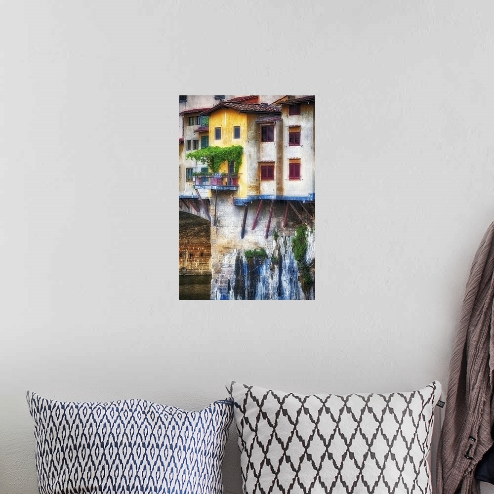 A bohemian room featuring House with a Small Balcony, Ponte Vecchio, Florence, Tuscany, It
