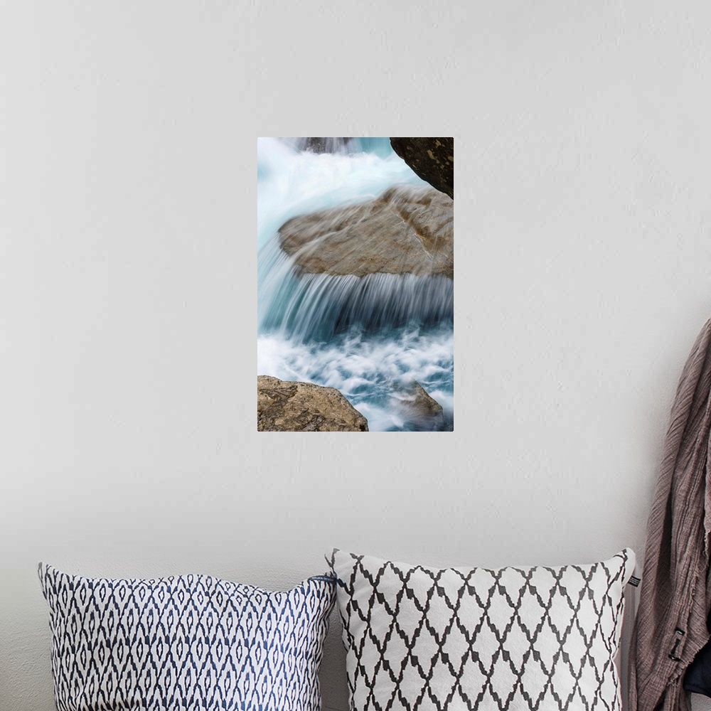 A bohemian room featuring Close up of water flowing over rock