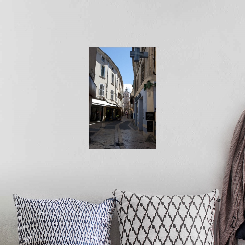 A bohemian room featuring Buildings along a pedestrian street, Cathedrale Ste-Anne, Apt, Luberon, Vaucluse, Provence-Alpes-...