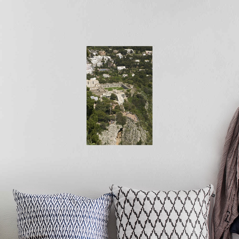 A bohemian room featuring High angle view of a town, Capri, Naples, Campania, Italy