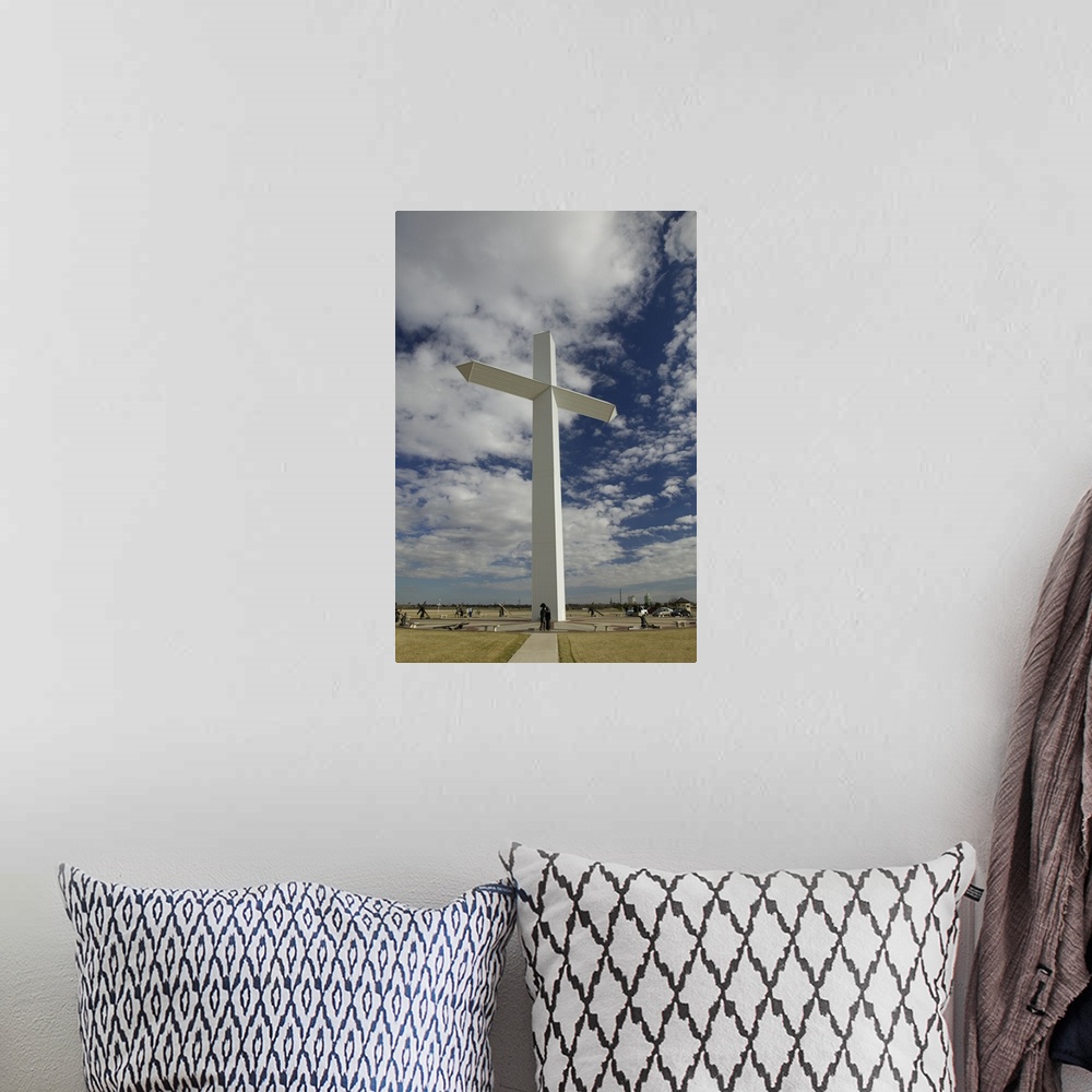 A bohemian room featuring Low angle view of a large cross in a field, Cross Of Our Lord And Jesus Christ, Groom, Texas