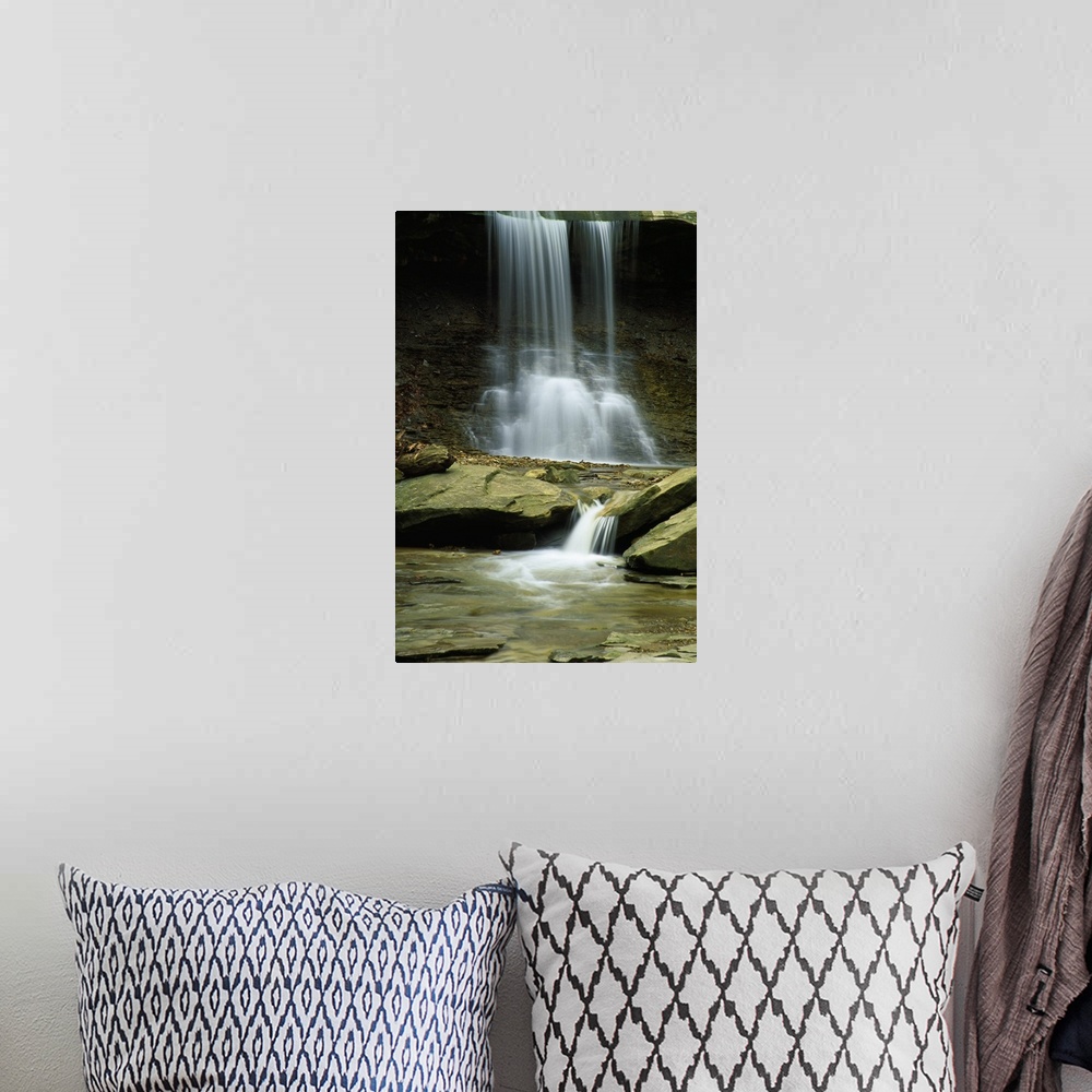 A bohemian room featuring Stream below Blue Hen Falls, Cuyahoga National Park, Ohio