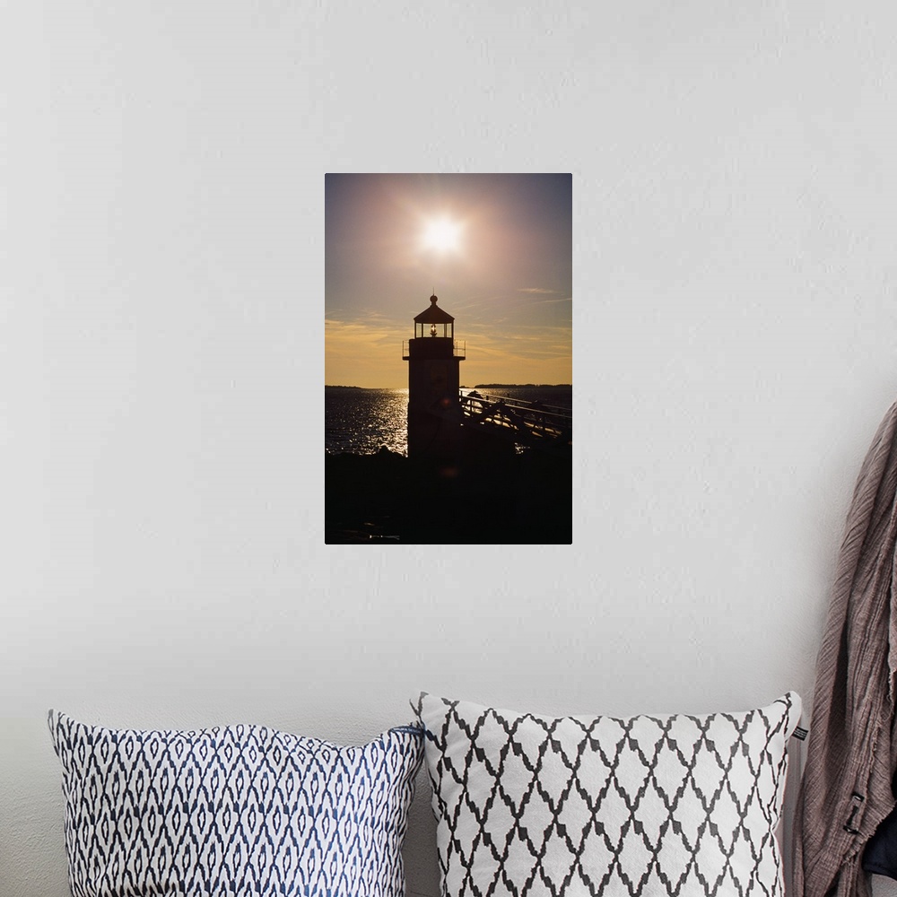 A bohemian room featuring Sunstar Over Silhouetted Marshall Point Lighthouse