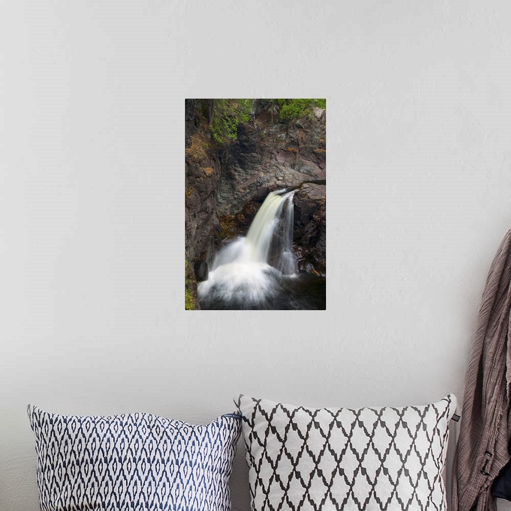 A bohemian room featuring Water cascading over rocky cliff, Cascade River State Park, Minnesota