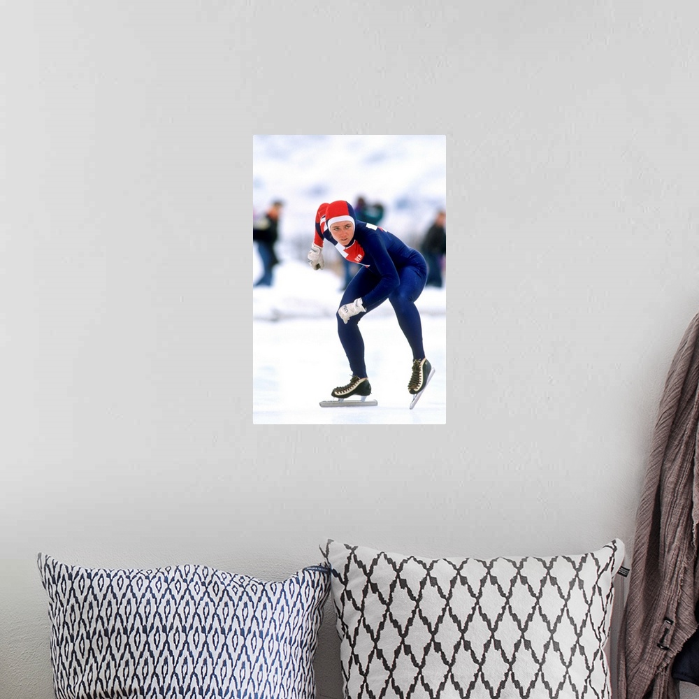 A bohemian room featuring Female Speed Skater In Action