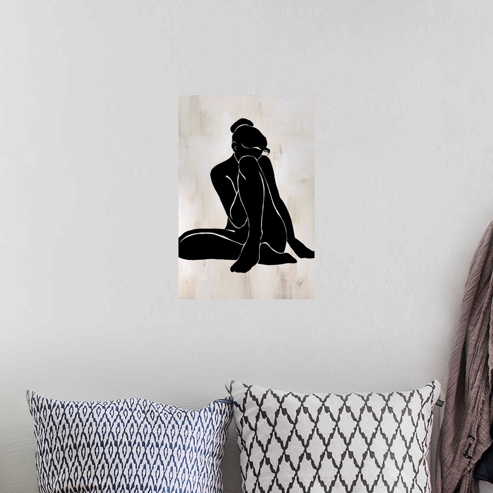 A bohemian room featuring Contemplative Silhouette I