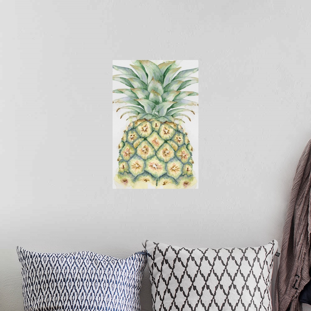 A bohemian room featuring Illustration of a pineapple on a white background.
