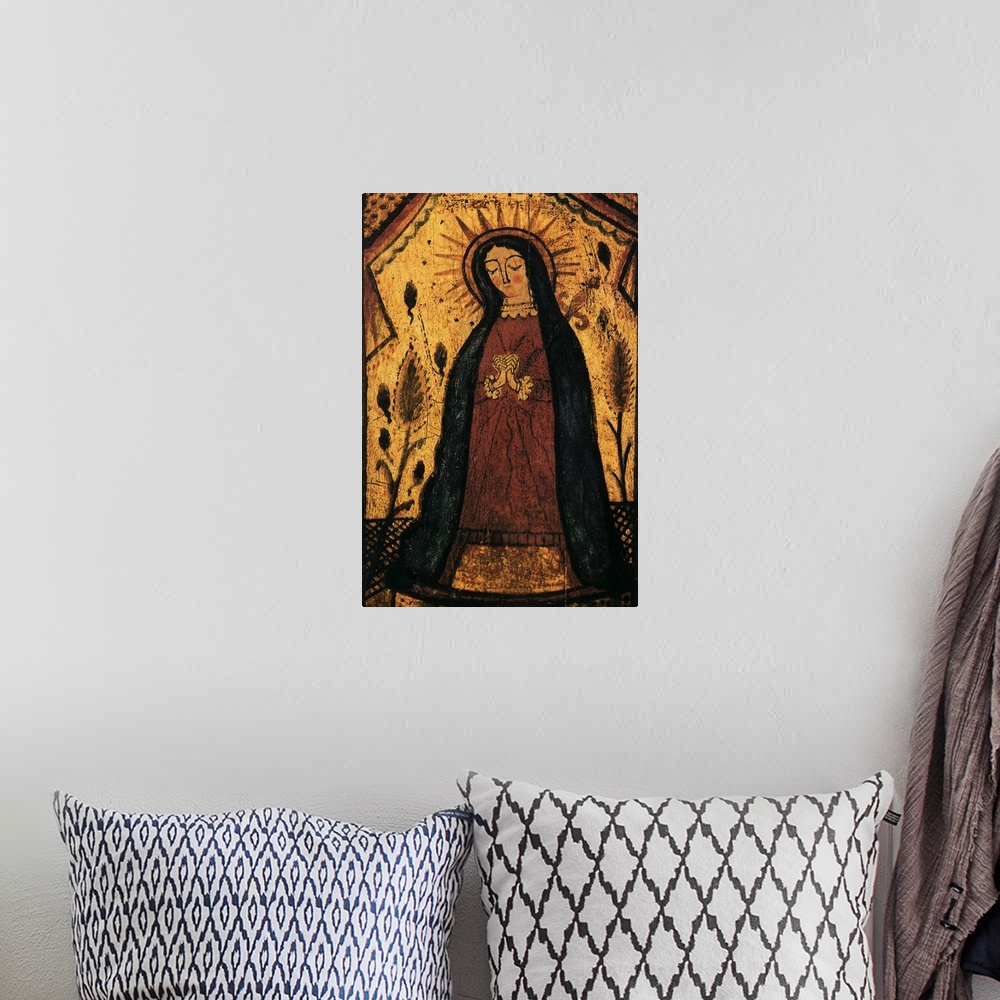 A bohemian room featuring Our Lady of Sorrows