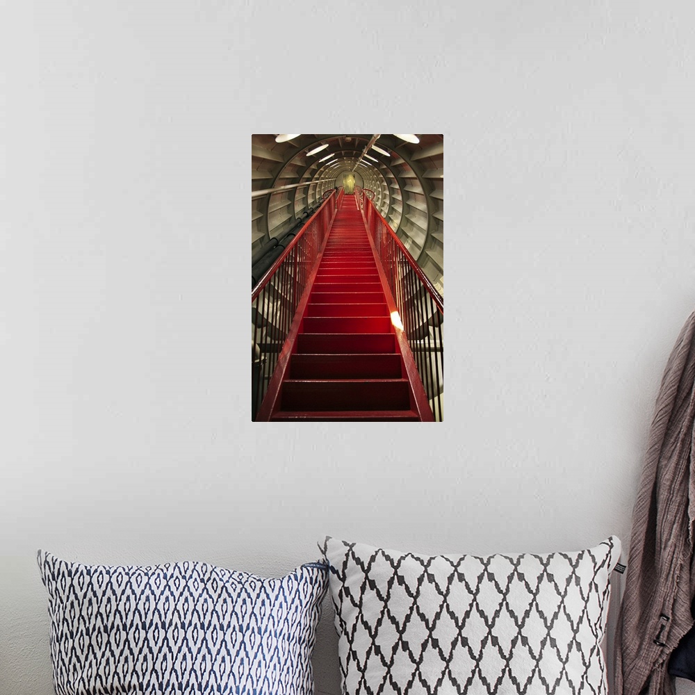A bohemian room featuring The Red Stairs